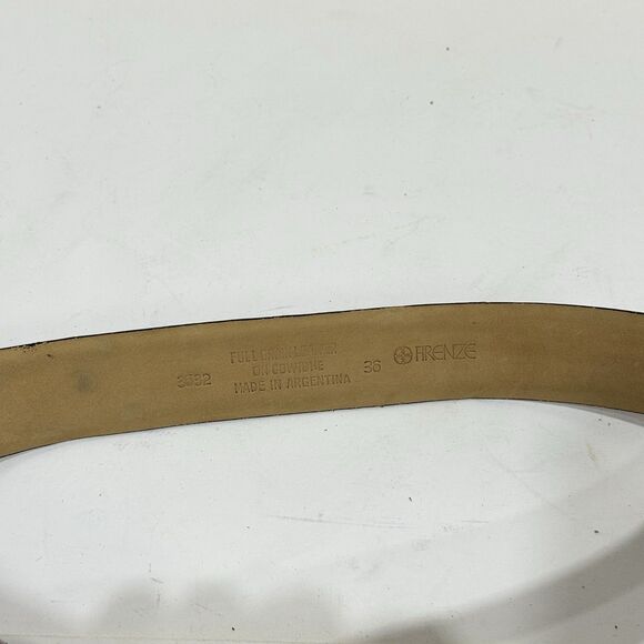 Vintage Firenze Leather Belt 36 Removable Nickel Silver Cow Buckle Argentina - Picture 11 of 16